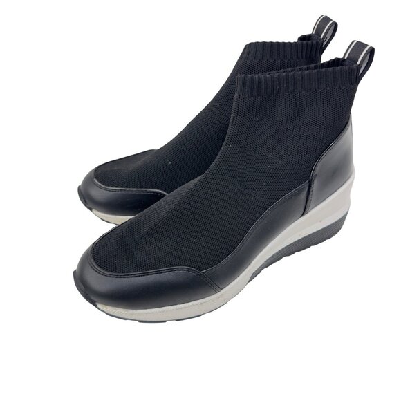 Michael Kors Womens SZ 7 Slip-On Stretch Knit Sock High Top Sneakers Black - Picture 14 of 16